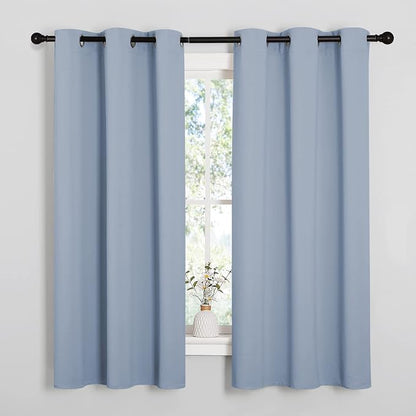 NICETOWN Vintage Blue Blackout Curtains 54 inches Length by NICETOWN