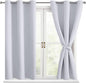 Short Blackout Curtains for Bedroom, 2 Panels Greyish White W42xL45 | Thermal by Hiasan