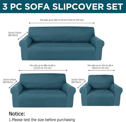 Peryiter 3 Pcs Couch and Loveseat Covers Set Sofa Cover - Image 2