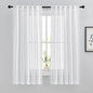 NICETOWN Linen Sheer Curtains for Windows 63" Long, Rod Pockets & Back Tab by NICETOWN