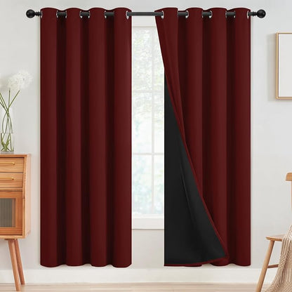 SimpleHome Burgundy Red 100% Blackout Curtains Room Darken Living Room 72 | by SimpleHome