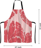 Beef Texture Apron for Women and Men, Adjustable Kitchen Chef Apron for Cooking Baking - Cute Birthday, Anniversary, Mother's Day Apron Presents for Mom Wife Girlfriend Aunt Grandma