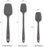 Elihome Classic Silicone Spoonula - Non-Stick Heat Resistant Silicone Scraper Spatula for Mixing, Serving, Scraping, Stirring, and More - 11 Inch, Dark Grey