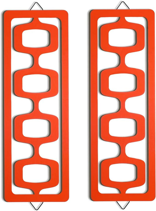 CroBlissful 2 Pcs Mid Century Modern Wall Art Wood Mid Century Elegance Decor by CroBlissful
