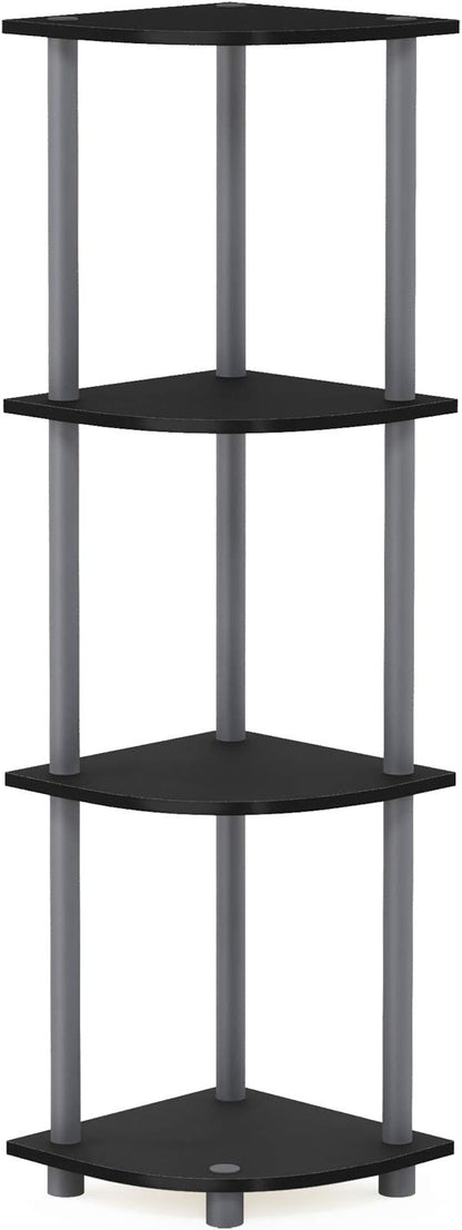 Furinno Turn-N-Tube Corner Shelf, 4-Tier Corner Bookshelf, Display Storage - Image 5