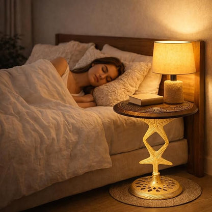Side Tables-Hand Carved Vintage Boho Folding End Tables - Image 4