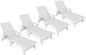KINGYES HDPE Lounge Chair Outdoor Set of 4, Patio Chaise Lounge Recliner by KINGYES