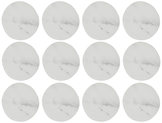 Carlisle FoodService Products Ridge Reusable Plate Rimless Plate for Home and Restaurant, Melamine, 9 Inches, Marble, (Pack of 12)