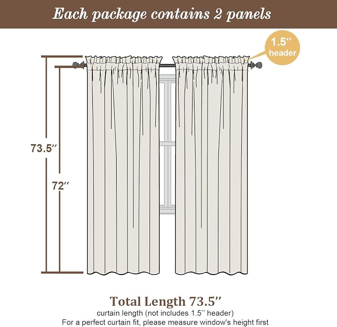 Chyhomenyc Aqua Sheer Curtains 72 Inch Length 2 Panels, Light Filtering Soft - Image 3