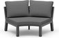 Outdoor Patio Sectional Modular Sofa, Aluminum 1 Piece Curved Patio Couch by Oasbira