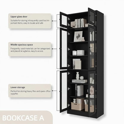 TUSY 85.5" Modern Tall Bookcase - Image 5