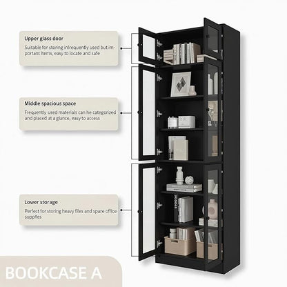 TUSY 85.5" Modern Tall Bookcase - Image 4