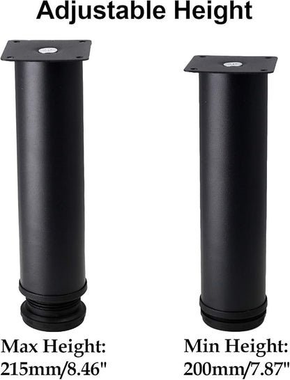 Set of 4 Stainless Steel Furniture Legs 8 Inch, Adjustable Round Cabinet Legs - Image 4