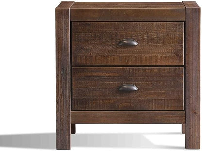 Grain Wood Furniture Montauk 2-Drawer Bedside Nightstand, Solid Wood by GrainWoodFurniture
