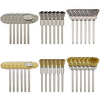 36-Piece Wire Brush Set - Metal Rust Removal, Polishing, Cleaning - Shaft 1/8″ (3mm) - Removes Burrs, Dust, and Oxide Layer - Handles Rough Surfaces - Designed for Industrial and DIY Enthusiasts