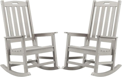 Psilvam Oversized Outdoor Rocking Chair Set of 2, Porch Rocker by PsilvamGardenFurniture