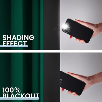 SimpleHome Dark Green 100% Blackout Curtains Room Darkening Living Room 63 | - Image 4