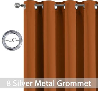 Yakamok Burnt Orange Room Darkening Curtains 84 inch Sliding Door Drapes | 1 - Image 2