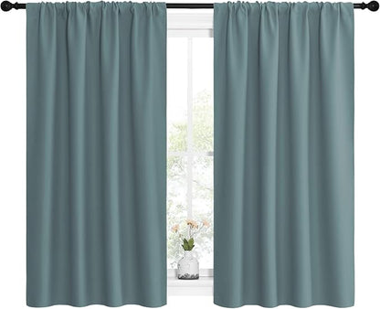 NICETOWN Greyish Blue Blackout Curtains Panels - Image 2