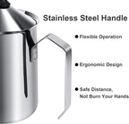 HAPTIME Manual Milk Frother Pitcher with Double Mesh Screen, Hand Frother with Pump for Cappuccino, Latte, and Coffee Foam,17-Ounce Capacity (500ml)
