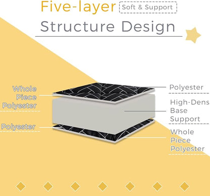 MAXYOYO Black Geometric Pattern Futon Mattress, Japanese Floor Mattress Quilted - Image 7