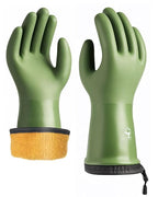 Waterproof Winter Gloves with Grip, Balaena Freezer Gloves for Light Duty Work & Outdoor Adventure, Hiking, Farming, Washing, Ice Fishing, Green, Medium