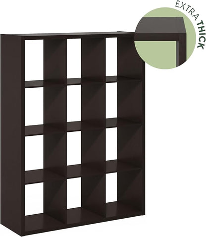 Furinno Cubicle Book Shelf, 12-Cube Bookshelf, Extra Thick Frame Reversible - Image 7