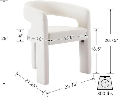 VESCASA Faux Leather Barrel Dining Chair - Image 3