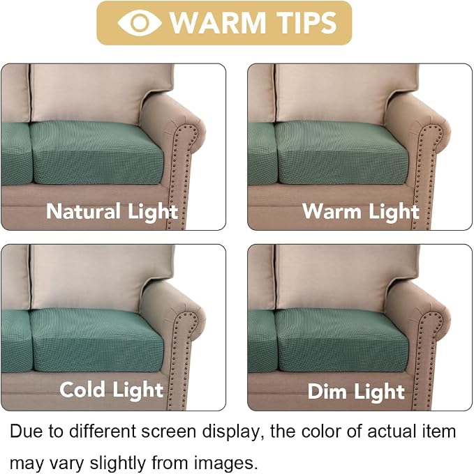 H.VERSAILTEX Super Stretch Individual Seat Cushion Covers Sofa Covers Couch - Image 7