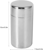 Tea Canister, Double Seal Stainless Steel Tea Tin Canister with Airtight Double Lids for Loose Tea Coffee Candy Herbs and Spices Storage(l)