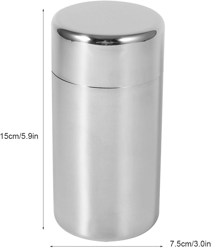 Tea Canister, Double Seal Stainless Steel Tea Tin Canister with Airtight Double Lids for Loose Tea Coffee Candy Herbs and Spices Storage(l)