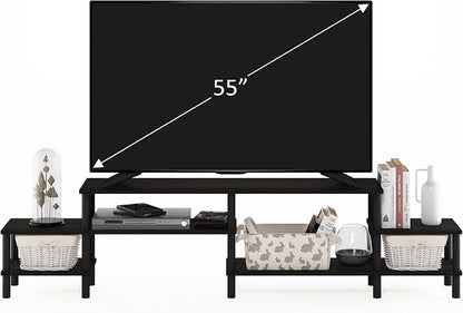 Furinno BESI TV Stand, No Tools Assembly Industrial Style Entertainment Center - Image 5