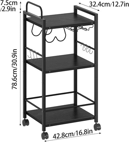 Bar Cart for The Home, 3 Tier Kitchen Carts - Image 7