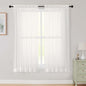 Sheer Ivory Curtains for Bedroom Living Room 63 Inch Length 2 Panels, Airy Soft by WelvetBLK