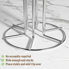 HULISEN Coffee Mug Holder for Countetop, Cup Tree for Counter Large Mugs with 6 Hooks, Metal Cup Holder Stand, Standing Rack Display for Coffee Bar, Silver