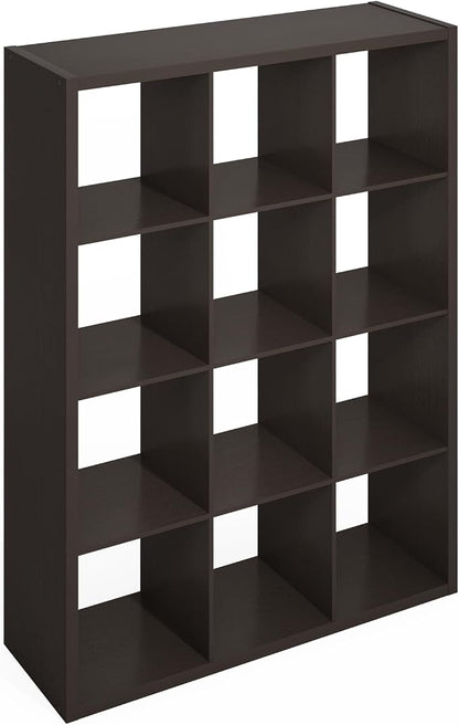 Furinno Simple Cube Storage Organizer, 12-Cube Display Shelf, Open Back - Image 6