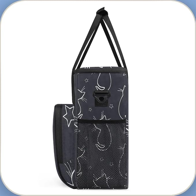 cat animal cartoon Coffee Maker Carring Bag Travel Carrying Storage Tote Bag Compatible with Keurig K-Mini or K-Mini Plus Portable Single Serve Coffee Brewer Case with Pockets for K-cup Pods