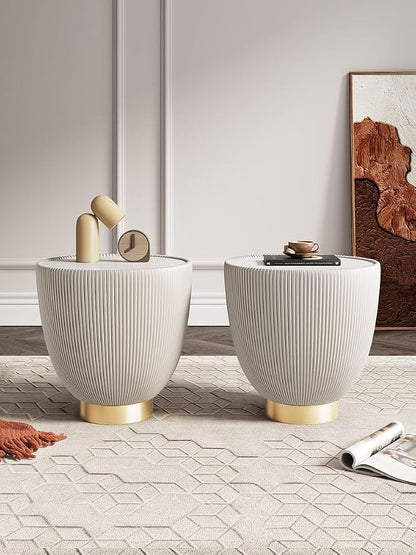 Manhattan Comfort Anderson Modern 18" Round End Table 2.0 | Ceramic Marble - Image 2