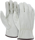 ATERET 24 Pairs Small Heavy Duty Durable Cowhide Leather Work Gloves I Driver Gloves for Truck Driving, Warehouse, Gardening, Farming