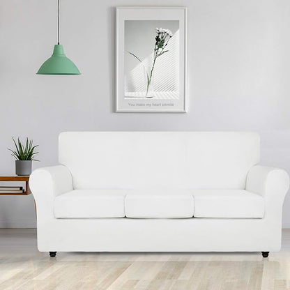 ZNSAYOTX Oversized Velvet Couch Cover 4 Piece Stretch Sofa Covers - Image 2