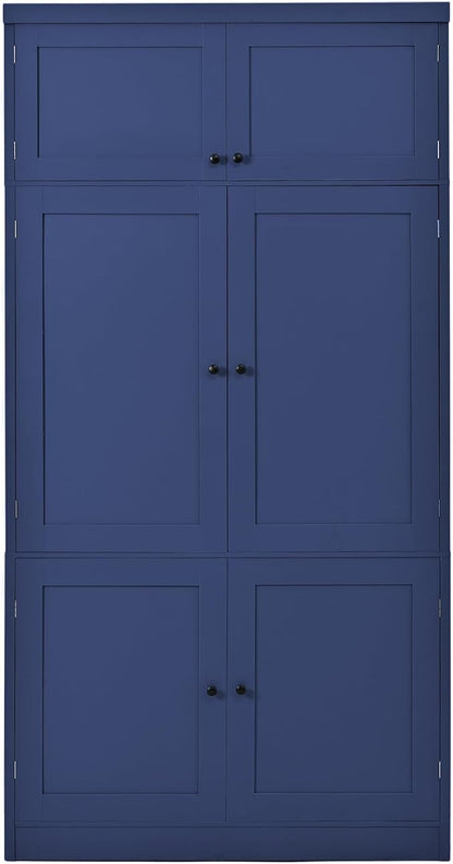 VilroCaz 80.1'' Tall Freestanding Kitchen Pantry Storage Cabinet Cupboard - Image 6