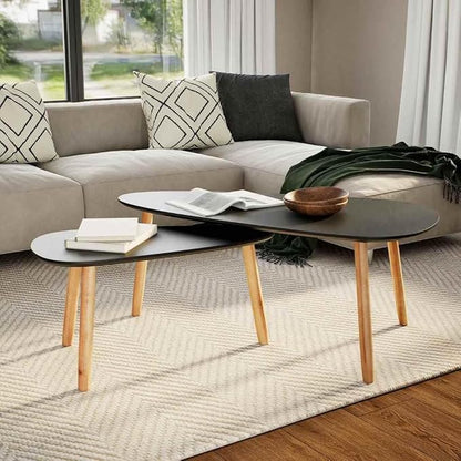 Coffee Table Set of 2, Scandinavian Nesting Tables by Unknown