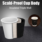 Lamosi 8 oz Disposable Coffee Cups - 120 Pack, Insulated Corrugated Paper Cups, Kraft Ripple Wall Cups for Hot Beverage or Cold Drinks (Black)