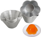 6 Pcs Fluted Pudding Pan, Aluminum Egg Tart Mold Baking Tool, Individual Flan Molds, Reusable Miffin Cups for Tartlets, Quiches, Popover, Jello, Cakes