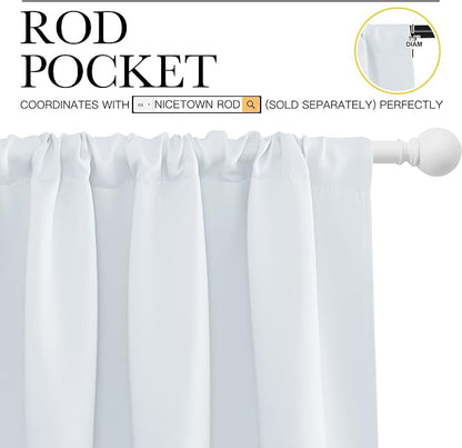 NICETOWN Greyish White Bedroom Curtain Panels - Image 3