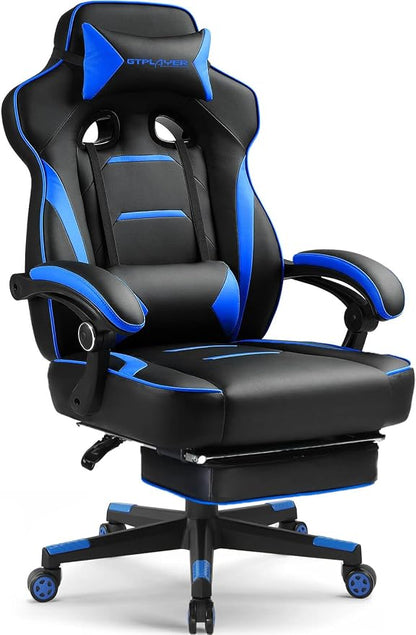 GTPLAYER Gaming Chair with Footrest, Big and Tall Game Chair 350lb Racing Style by GTPLAYER