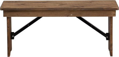 Flash Furniture Hercules Series 40" x 12" Commercial Grade Rustic Solid Pine - Image 8