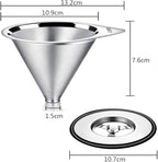 LHS Pour Over Coffee Dripper Stainless Steel Coffee Filter Metal Cone Filter Paperless Reusable Coffee Filter Single Cup Coffee Maker 1-2 Cup With Non-slip Cup Stand and Cleaning Brush