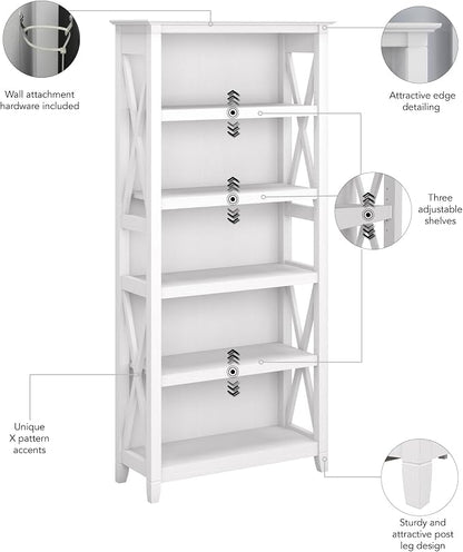 Bush Home Tall 5 Shelf Bookcase - Image 5