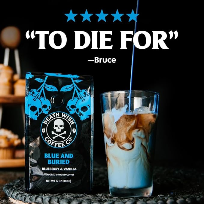 Death Wish Coffee, Fair Trade, Ground Blueberry Coffee, 12 oz